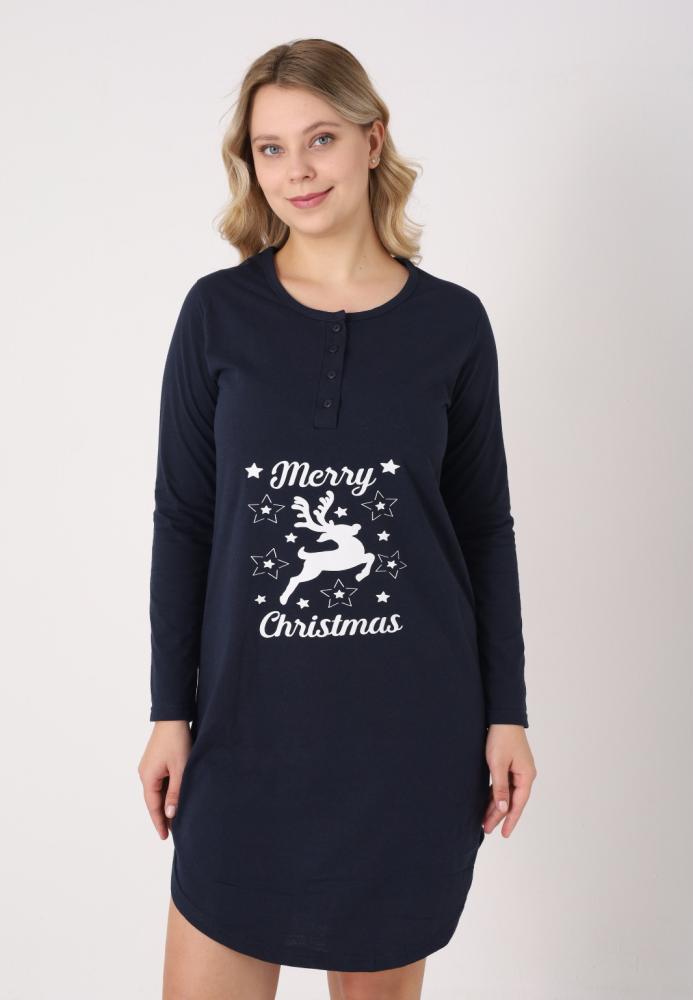 Camasa de noapte Craciun,Imprimeu Ren,En-gros